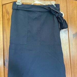 Banana Republic Blue Knee-Length Pencil Skirt Tie Waist